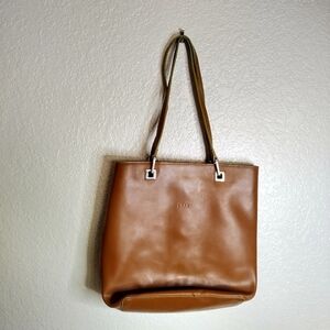 Vintage Dolce And Gabanna J&Ans Brown Leather Shoulder Tote Bag